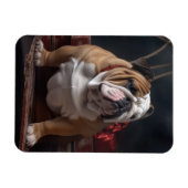 Bulldog Snowy Sleigh Kerst Decor Magneet (Horizontaal)