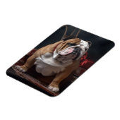 Bulldog Snowy Sleigh Kerst Decor Magneet (Linkerzijde)