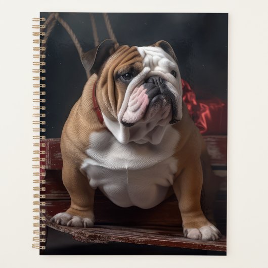 Bulldog Snowy Sleigh Kerst Decor Planner (Voorkant)