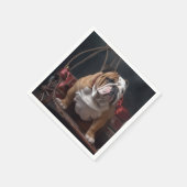 Bulldog Snowy Sleigh Kerst Decor Servet (Hoek)