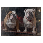 Bulldog Snowy Sleigh Kerst Decor Snijplank (Voorkant)