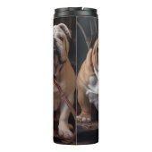 Bulldog Snowy Sleigh Kerst Decor Thermosbeker (Achterkant)