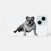 Bulldog Speels Design voor iPhone 15 Case (Achterkant horizontaal)