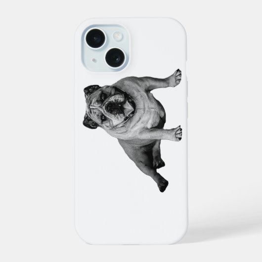 Bulldog Speels Design voor iPhone 15 Case (Achterkant)