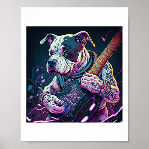 Bulldog Spelen Elektrische Gitaar Rock Poster