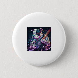 Bulldog Spelen Elektrische Gitaar Rock Ronde Button 5,7 Cm