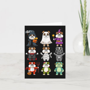 Bulldog Spooky Boo-Jee Horror Pompoen Bulldog Kaart