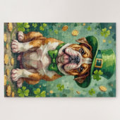 Bulldog St Patrick’s Day Funny Lucky Dog Legpuzzel (Horizontaal)