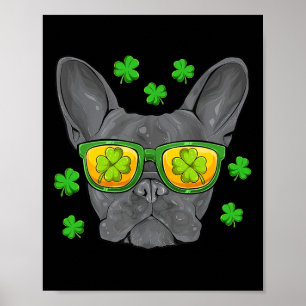 Bulldog St Patrick's Day Frenchie Lover Mannen Vro Poster