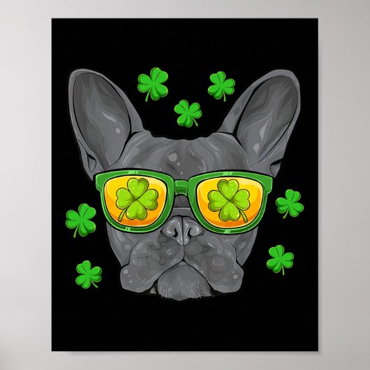 Bulldog St Patrick's Day Frenchie Lover Mannen Vro Poster (Voorkant)