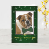 Bulldog St. Patrick's Day Kaart (Gele Bloem)