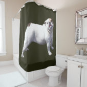 Bulldog Staat Rechtop Douchegordijn (In situ)