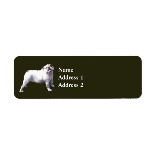Bulldog Staat Rechtop Etiket (Voorkant)