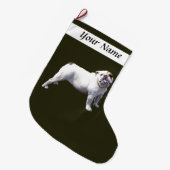 Bulldog Staat Rechtop Grote Kerstsok (Voorkant (Hangend))