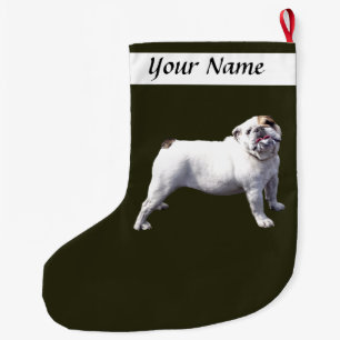 Bulldog Staat Rechtop Grote Kerstsok