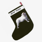 Bulldog Staat Rechtop Grote Kerstsok (Achterkant (Hangend))