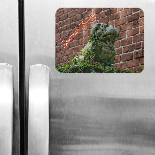 Bulldog Statue Savannah GA Fotografisch Magneet