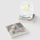 Bulldog Stenen Onderzetter (Zijkant)