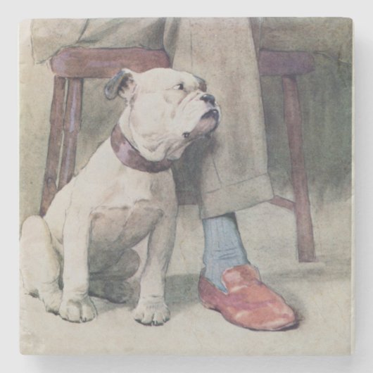 Bulldog Stenen Onderzetter (Voorkant)