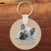 Bulldog Sterk Gezicht Design Sleutelhanger (Voorkant)