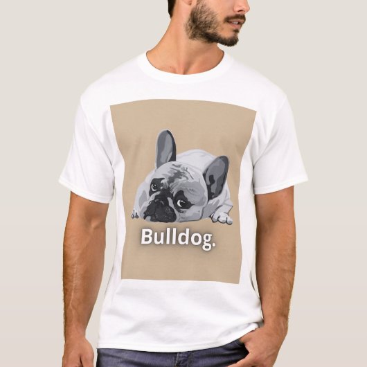 Bulldog Sterk Gezicht Design T-shirt (Voorkant)