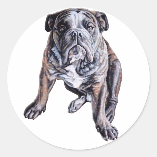 Bulldog Stickers Aangepaste Engelse Bulldog Sticke (Voorkant)