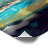 Bulldog strand surfen schilderij perfect poster (Hoek)