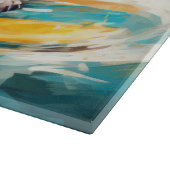 Bulldog strand surfen schilderij snijplank (Hoek)