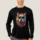 Bulldog streetwear ontwerp Tri-Blend shirt (Voorkant volledig)