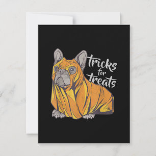 Bulldog striks for Treedie Cute Halloween Bulldogs Bedankkaart