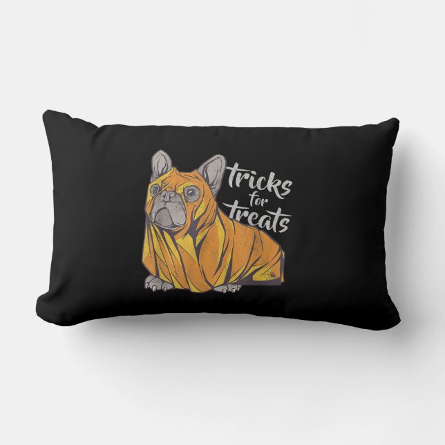 Bulldog striks for Treedie Cute Halloween Bulldogs Kussen (Voorkant)