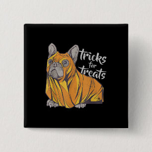 Bulldog striks for Treedie Cute Halloween Bulldogs Vierkante Button 5,1 Cm