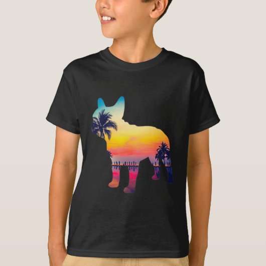 Bulldog Sunset Design T-shirt (Voorkant)