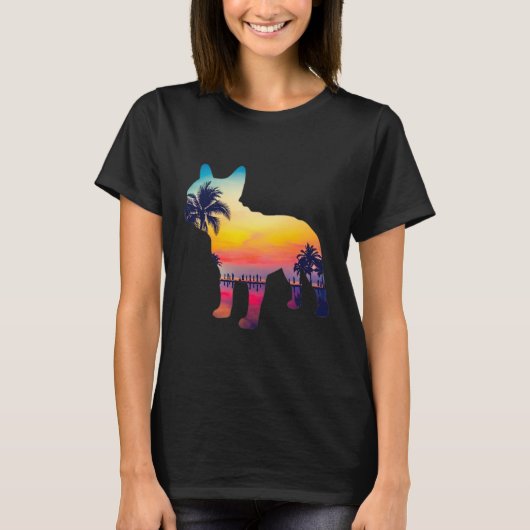Bulldog Sunset Design T-shirt (Voorkant)