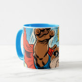 Bulldog Superhero Flying with Cape Mok (Voorkant links)
