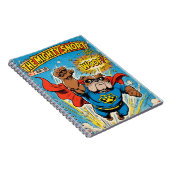 Bulldog Superhero Flying with Cape Notitieboek (Rechterzijde)