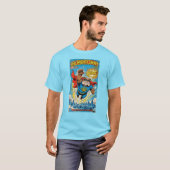 Bulldog Superhero Flying with Cape T-shirt (Voorkant volledig)