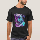 Bulldog Synthwave 80s Retrowave esthetisch T-shirt (Voorkant)