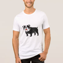 Bulldog T-shirt | Kawaii Folk Art Hond Grafische T