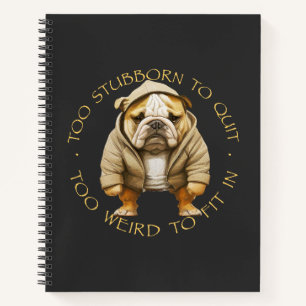 Bulldog te koppig om te stoppen te raar om in te p notitieboek