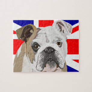 Bulldog tegen Union Jack Flag 110 Piece Legpuzzel