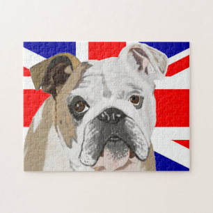 Bulldog tegen Union Jack Flag 252 Piece Legpuzzel