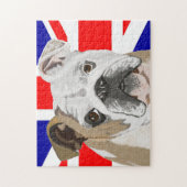Bulldog tegen Union Jack Flag 252 Piece Legpuzzel (Verticaal)