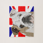 Bulldog tegen Union Jack-vlag 110 stukken Legpuzzel (Verticaal)