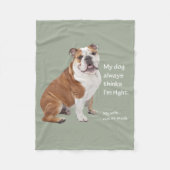 Bulldog tegen Wife Fleece Blanket (Voorkant)