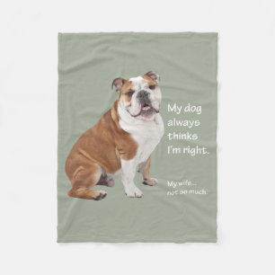 Bulldog tegen Wife Fleece Blanket