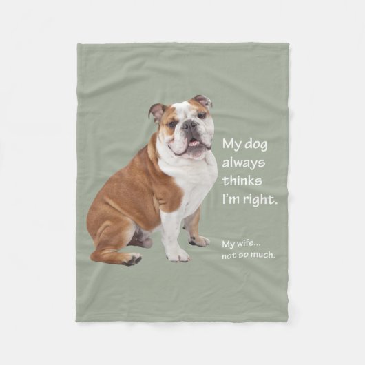 Bulldog tegen Wife Fleece Blanket (Voorkant)