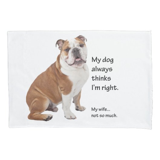 Bulldog tegen Wife Pillowcase Kussensloop (Voorkant)