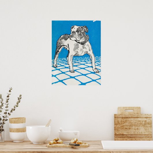  Bulldog Tekening Poster (Keuken)