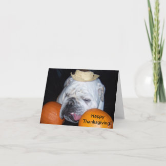 Bulldog-Thanksgiving Feestdagen Kaart